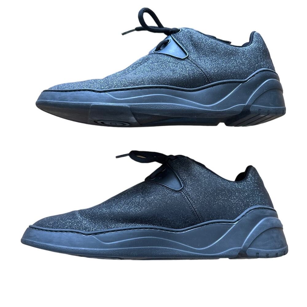 Christina Dior - Homme Glitter Leather & Leather Trim Sneakers in Black - Picture 3 of 8